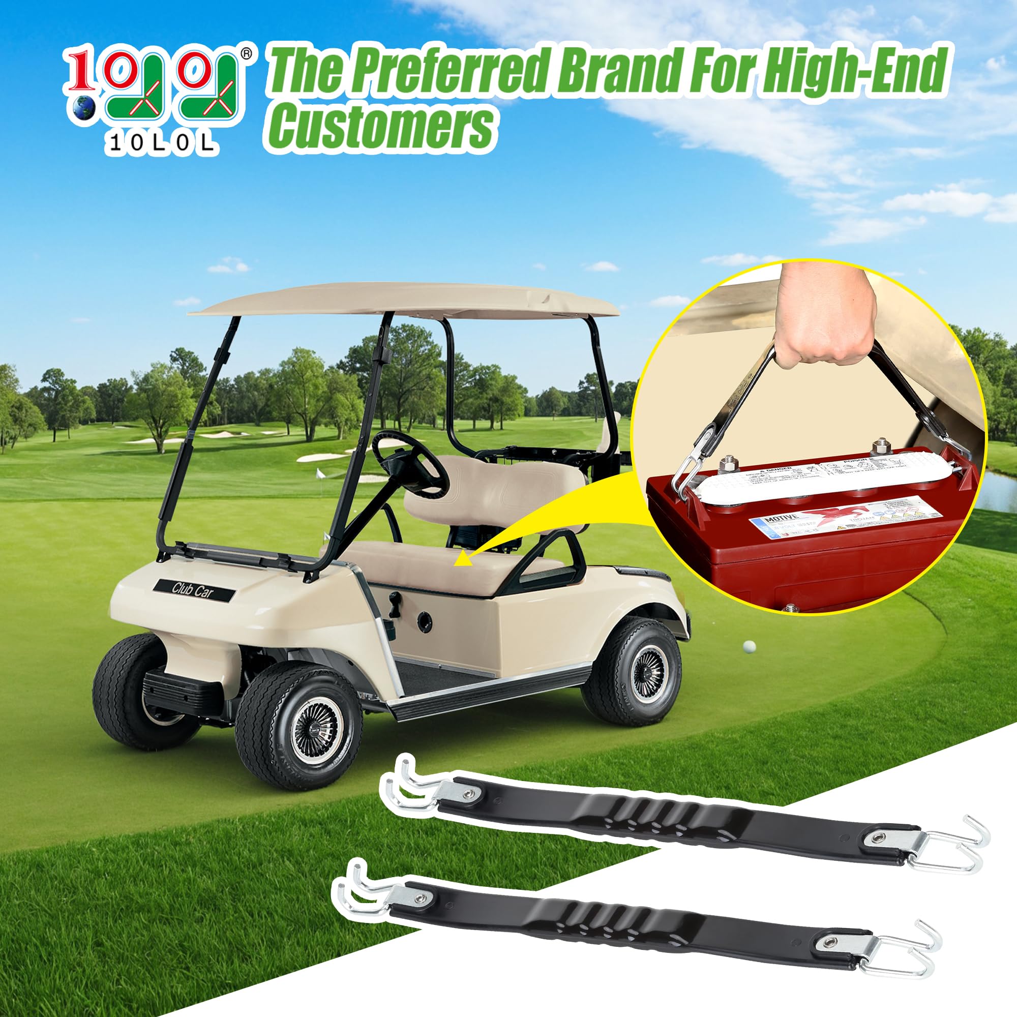 10L0L Golf Cart Battery Lifting Strap, Universal Golf Cart Deep Cell Batteries Carrier Strap for Trojan Battery, Fit for Yamaha, Club Car and EZGO