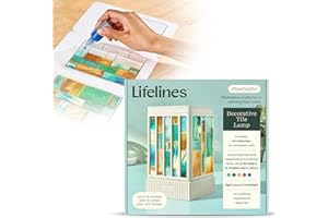 Lifelines FlowCrafts, Decorative Tile Lamp - Customize a Functional Lamp with 60 Tiles, 6 Mixable Paint Colors & Light Source Included - Sensory Arts & Crafts Kit for Teens & Adults