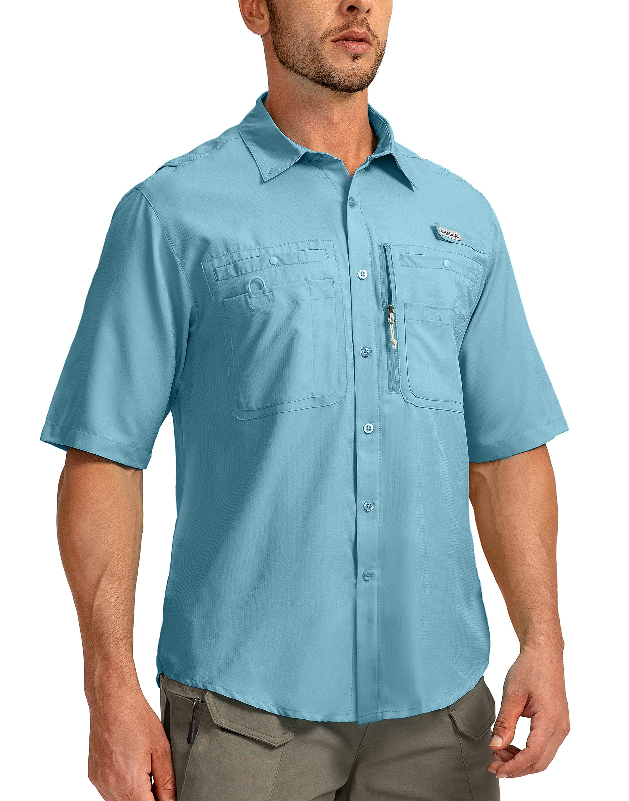 Men's Fishing Shirts with Zipper Pockets UPF
