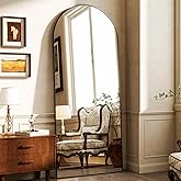 HARRITPURE 64"x21" Arched Full Length Mirror Free Standing Leaning Mirror Hanging Mounted Mirror Aluminum Frame Modern Simple
