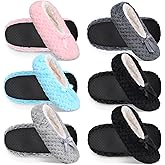 Liitrsh 6 Pairs Winter Slipper Socks for Women, Soft Sole Slipper Sock with Grippers Sherpa Lining Fuzzy House Shoe Socks with Non Slip for Indoor Bedroom Christmas Winter Gifts