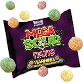 Barnetts - Mega Sour Candy Fruits 104g - Trendy Sweet Bags - Traditionally Handmade Sweets - Sour Coating Lasts 20 Seconds - Candies for Party Bag, Gift Hamper, or Hamper Box