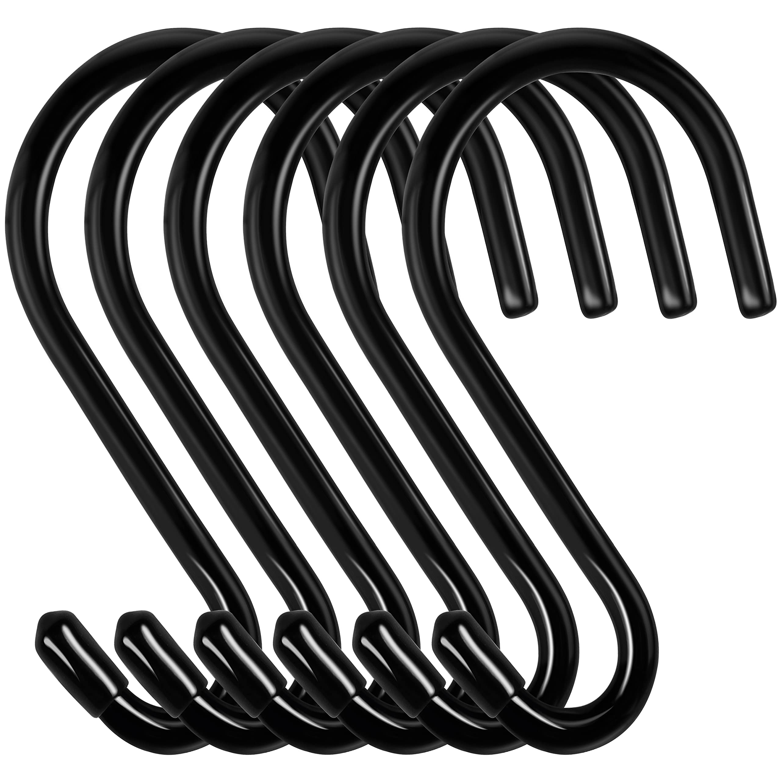 Bolatus Pack of 6 Large 6 Inch S-Shaped Hanging Hooks - Maximum Load 30 kg, Heavy Duty, Anti-Rust, Stainless Steel Hooks for Kitchen, Bathroom, Bedroom, Office