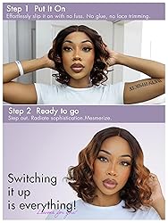 LUVME HAIR 10? Brown Ombre Bob Wig Human Hair Pre