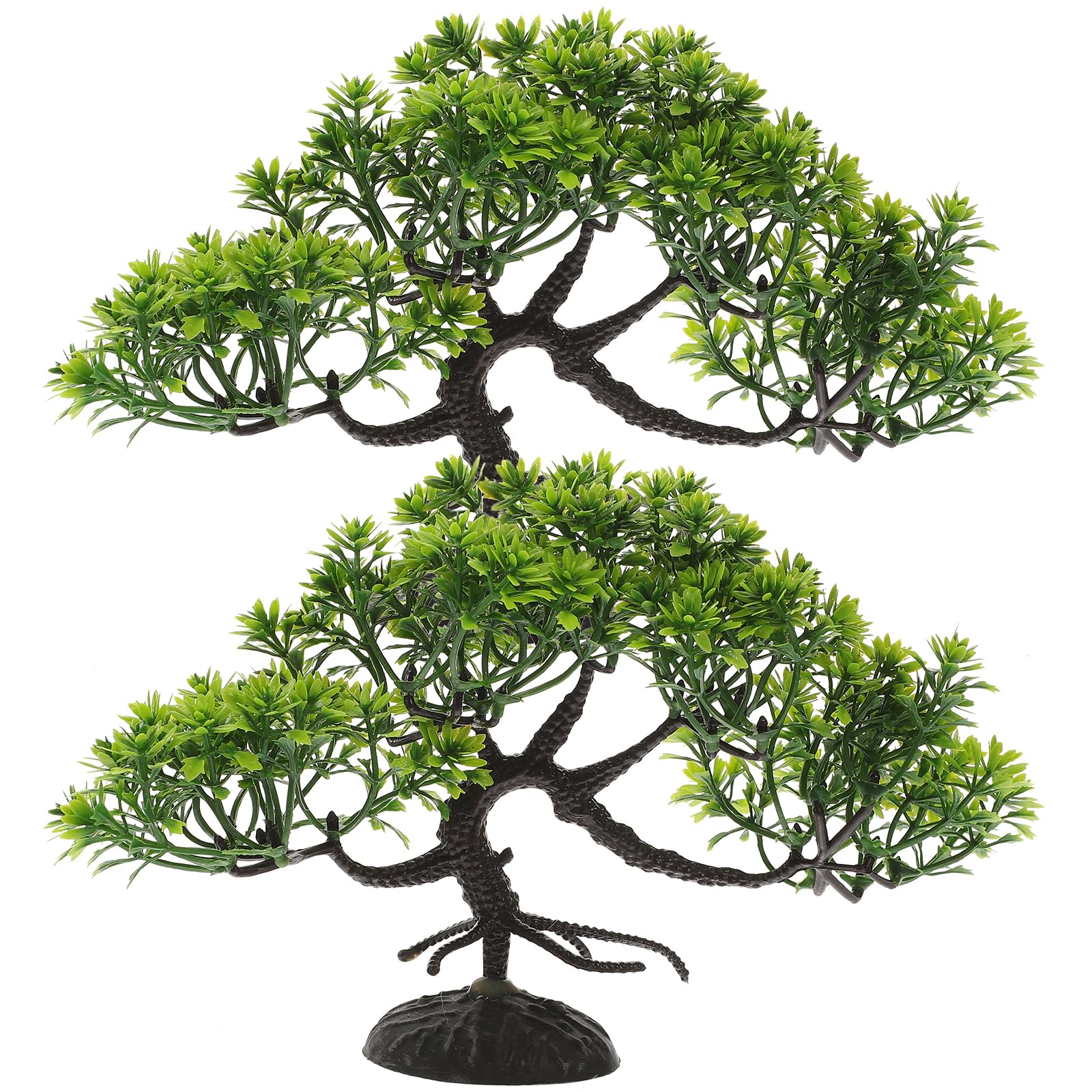 ABOOFAN Artificial Aquarium Pine Tree Decoration 8.07In Faux Bonsai Plant for Fish Tank Landscape Plastic Aquarium Plant Safe for Freshwater and Saltwater Miniature D Cor for Reptile Terrariums