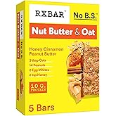 RXBAR Nut Butter and Oat Protein Bars, Protein Snacks, Snack Bars, Honey Cinnamon Peanut Butter, 9.7oz Box (5 Bars)