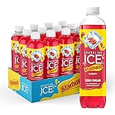 Sparkling Ice STARBURST Cherry, Zero Sugar Flavored Sparkling Water, with Vitamins and Antioxidants, Low Calorie Beverage, 17