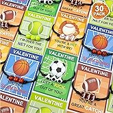 Sports Bracelet Valentines Day Gifts for Kids School Classroom,30 Pack Adjustable Bracelets w/ Cards for Toddler Boy Girl,Valentine Non Candy Treats Party Favor Goodie Bag Stuffers Prizes for Class