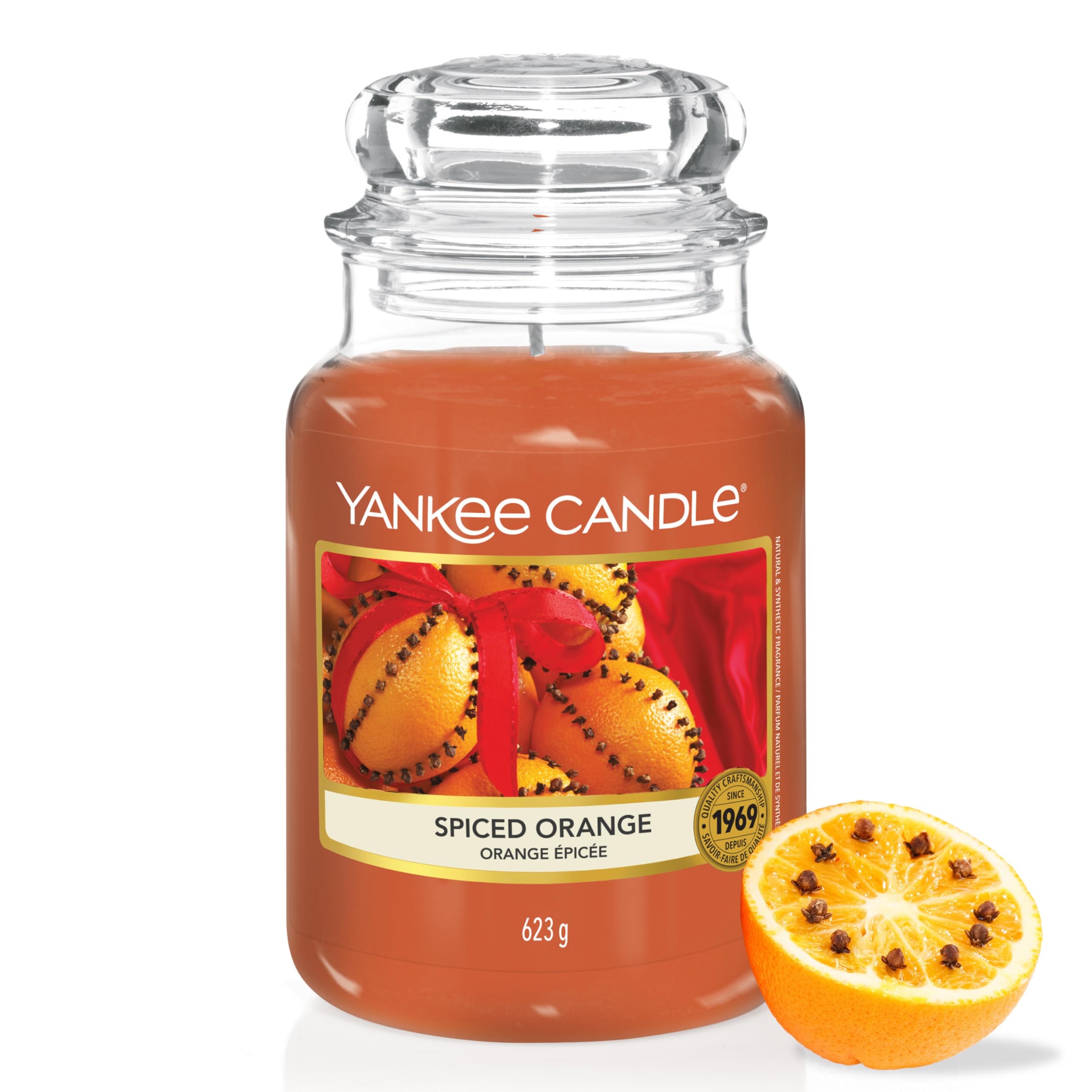 Yankee Candle Scented Candle | Spiced Orange Large Jar Candle | Burn Time: up to 150 Hours| Perfect Gifts for Women