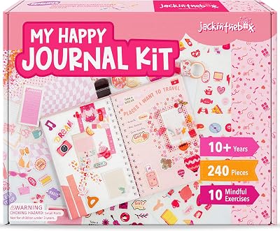 jackinthebox DIY Journal Kit for Girls 8-12 242 pcs Scrapbook Gift