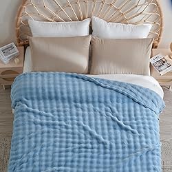 NEWCOSPLAY King Blanket for Couch Blue Super Soft