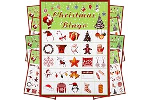 Christmas Bingo 24 Players Christmas Bingo Game Xmas Bingo Christmas Game for Kids Christmas Party Christmas Family Games for