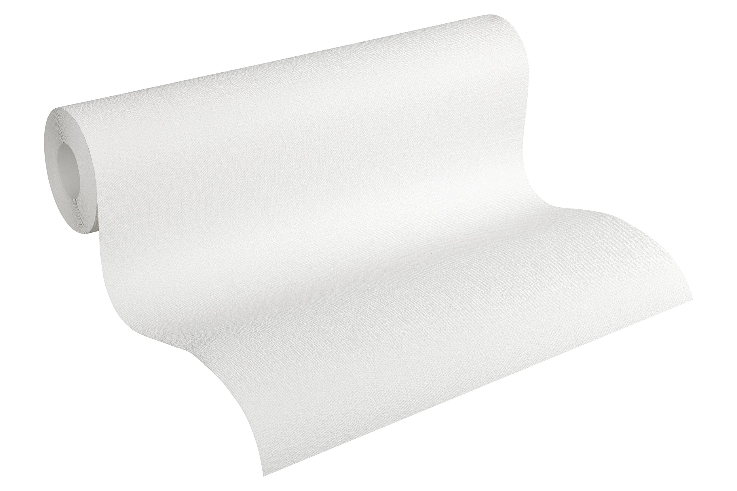 A.S. Création Meisterplaster Non-Woven Wallpaper 15 m Alternative to Woodchip Plain Wallpaper 15 x 0.53 m, White, Breite 0,53 m - Rollenlänge 15,00 m