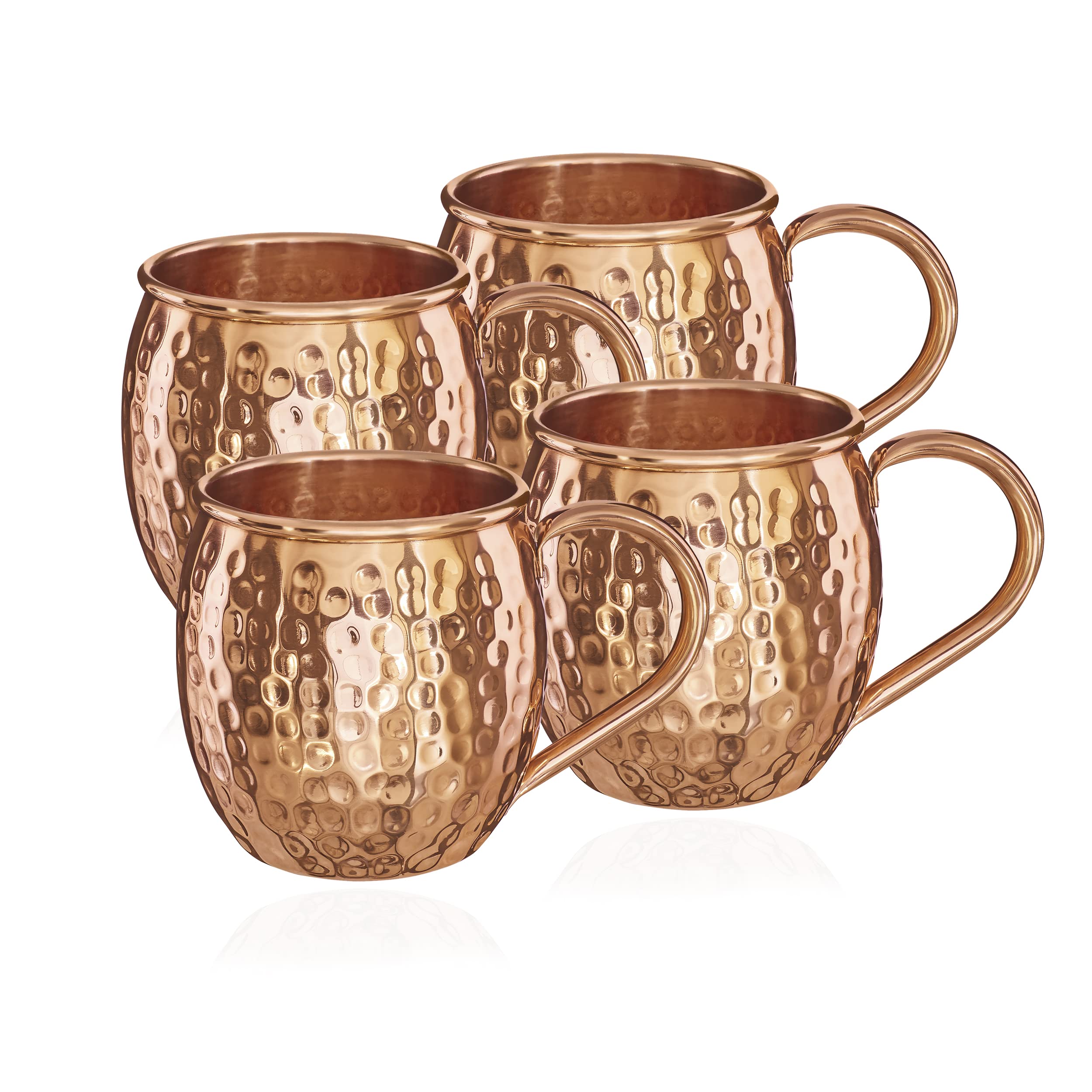 NKlaus 4 x Copper Cocktail Cups, Pure Copper, 500 ml, 11261