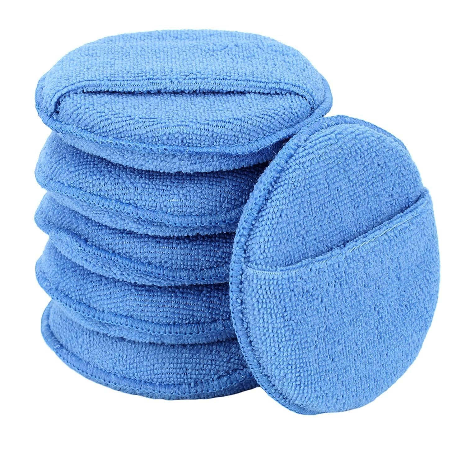 Photo 1 of FONAROLL Microfiber Wax Applicator Pads, Car Wax Applicator with Finger Pocket, Buffing & Detail Polishing Foam Pads for Car Cleaning and Fine Polishing (5 inch, 6 Pack)