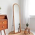 COZAYH Arched Full Length Mirror with Stand, Fully Assembled Dressing Wall-Mounted Mirror, Floor Mirror Solid Wood Frame, Large Body for Bedroom, Bathroom, Living Room Decor 60"×16"