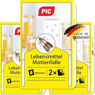 PIC Lebensmittel-Mottenfalle - Dreierpack = 6 Stück - Mittel zur Bekämpfung und Schutz vor Motten in der Küche und Lagerräumen