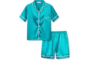 Topgal Satin Pajamas for Girls – Coat Style Silky Button Down PJ Set Size 6-16