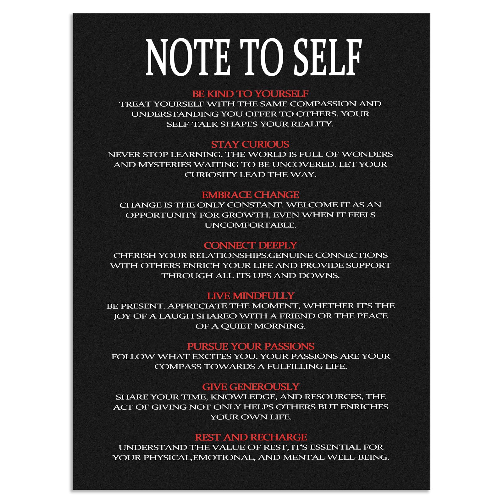 Condition photo showing New/Like New for wyjdfart note to self inspirational canvas poster printed modern artwork for office living room bedr