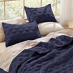 Litanika California King Quilt Bedding Set, Navy