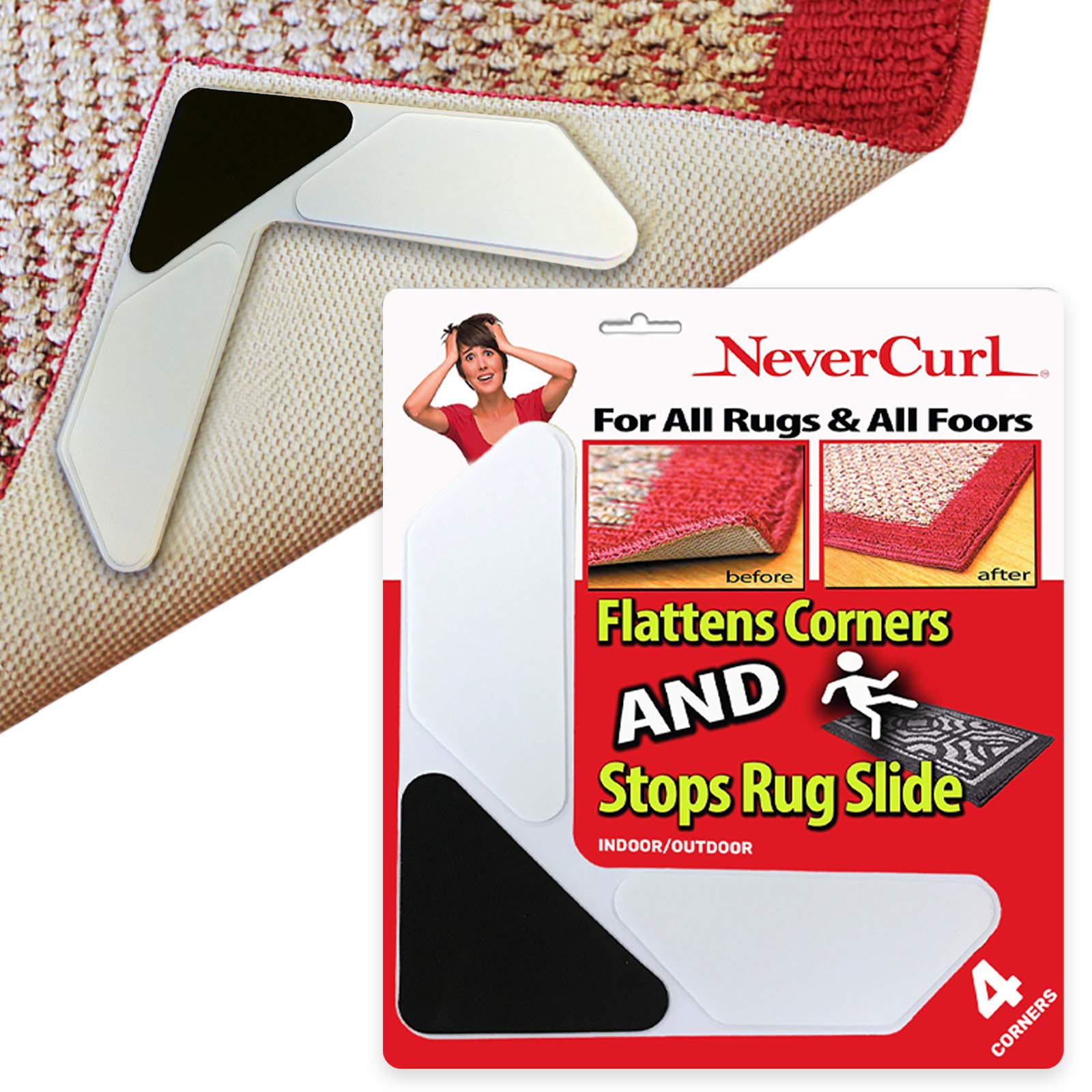 Mua NeverCurl 4pk Rug Corner Grippers - Instantly Flattens Rug Corners ...