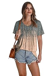 Tops for Women Trendy Summer Outfits Tie-Dye Print