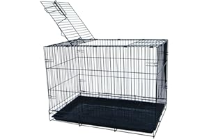 YML Pet Kennel with Wire Body and Plastic Tray (1 Pack), Small, Black