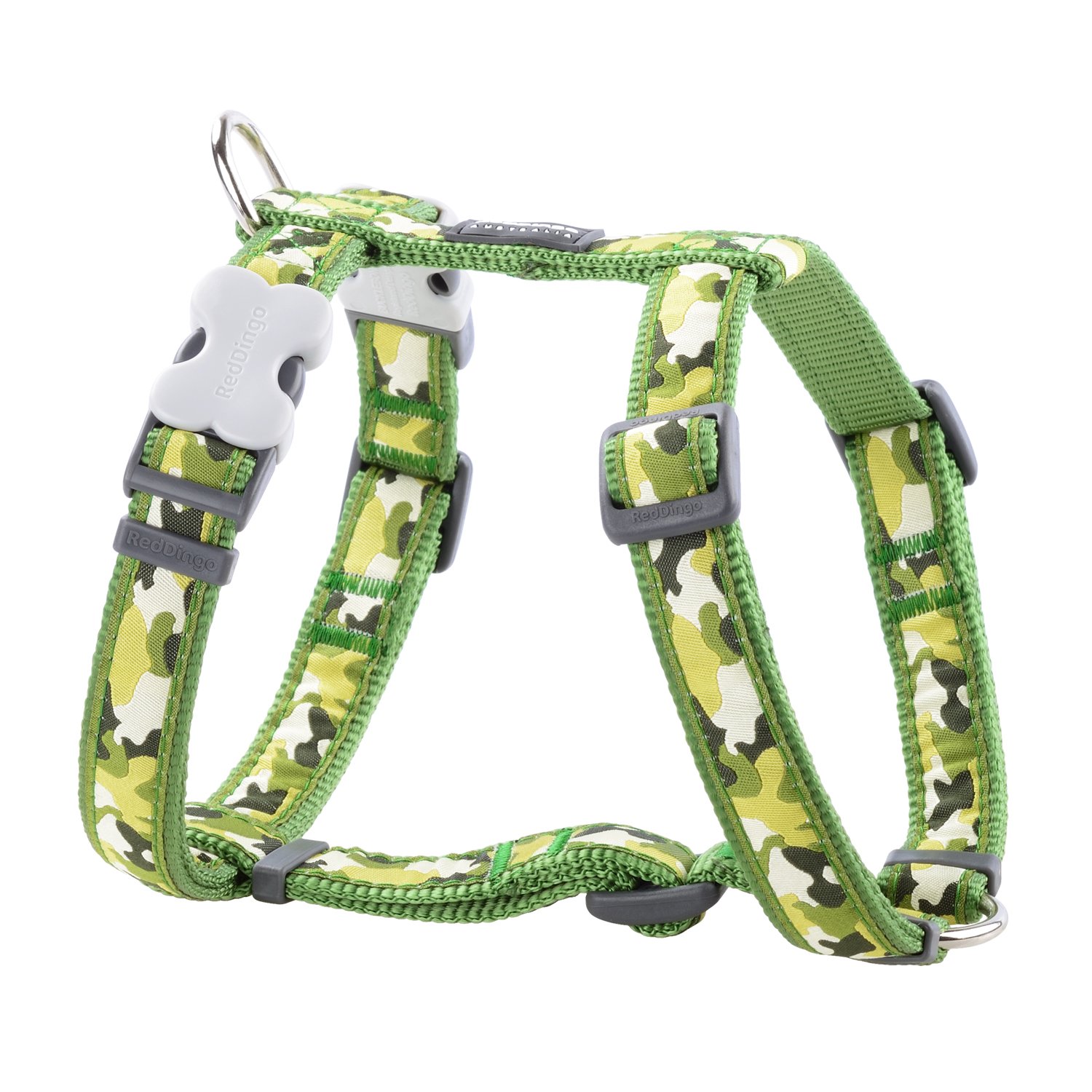Red Dingo Classic Dog Harness Design, Camouflage Green, X-Small 12mm