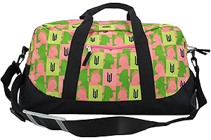 AI ACCESSORY INNOVATIONS Wicked Duffle Bag, 16 inch Travel Sleepover Weekender Bag for Girls Featuring Galinda & Elphaba, Green & Pink
