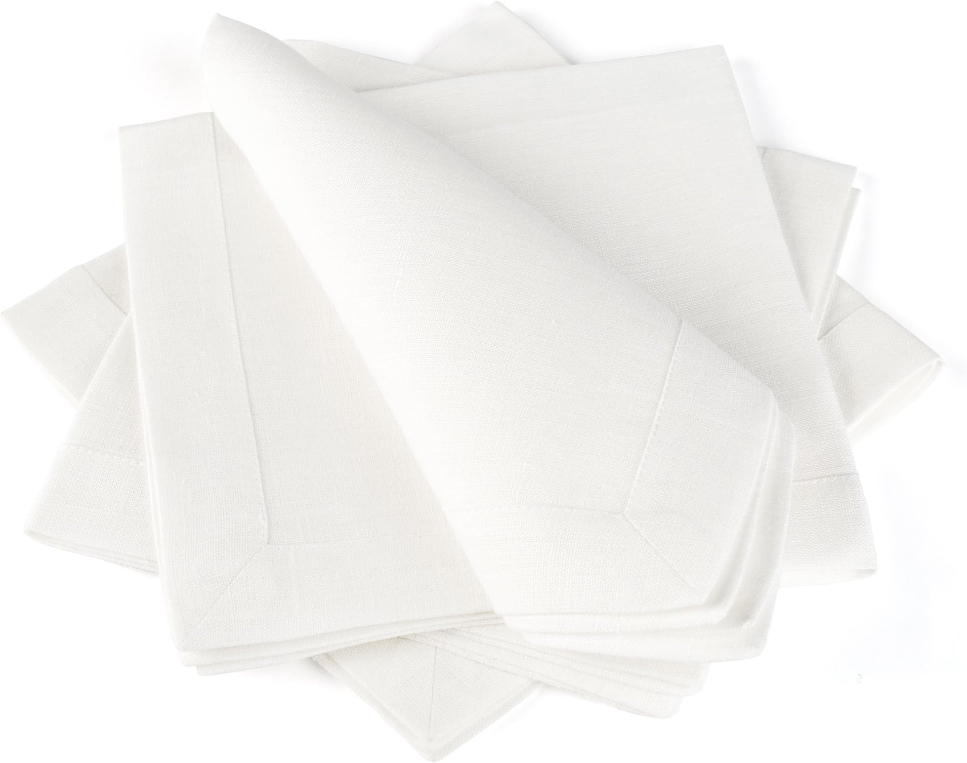 Linen Cloth Table Napkins — Soft and Durable — Set of 4, 16" x 16" — Multiple Colors — Premium Quality — Eco-Friendly 100% Pure European Flax Linen Fabric