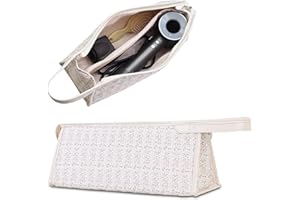 GISMTR Quilted Travel Case Compatible with Dyson Airwrap & Shark Flexstyle, Cotton Floral Carrying Storage Bag for Dyson Hair Dryer and Attachments, Cute Portable Organizer with Handle