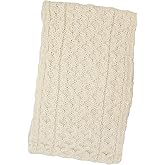 Aran Crafts One Size Irish Cable Knitted Honeycomb Scarf (100% Merino Wool)