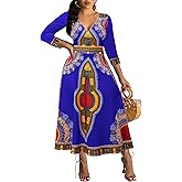African Long Dresses for Women Elegant Church Dresses Print Maxi Dress High Waist Cocktail Bohemian Vintage Party Outfits