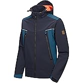 Little Donkey Andy Men's Waterproof Softshell Jacket with Detachable Sleeves and Hood, Fleece Mountain Ski Snow Rain Coat Dark Blue.A3 Size M