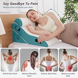 Longering Bed Wedge Pillow for Sleeping 3 PCS - 35D