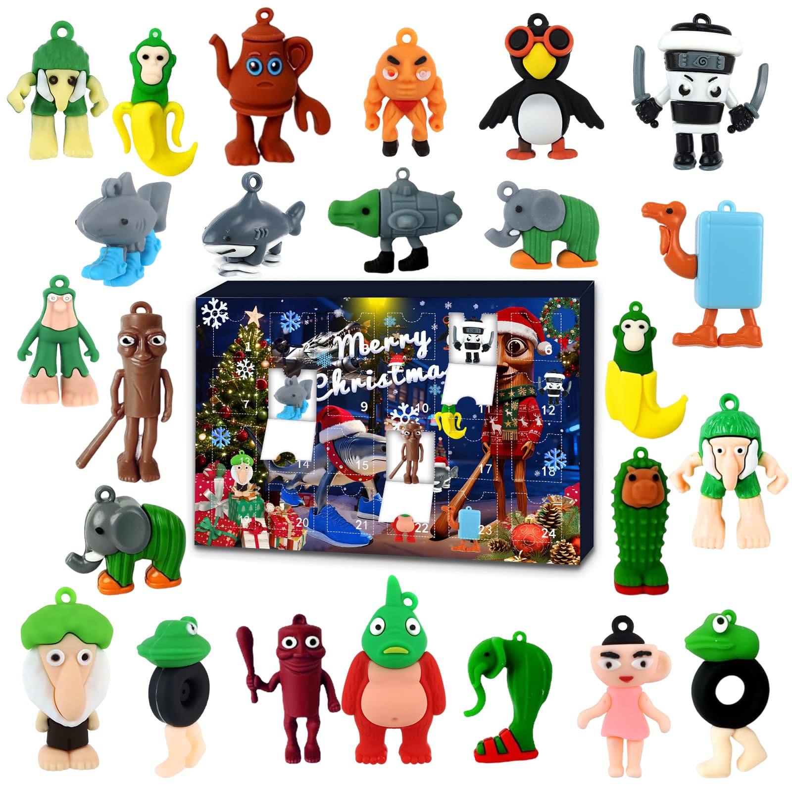 KutaKuta 24 PCS Brainrot Figures Set - Italian Brainrot Toys includes Tung Tung Tung Sahur Figures Tralalero Tralala, Italian Brainrot Toys Desk Decorations for Kids Friends Gift