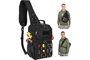 Rexmore Electrician & HVAC Tool Pouch with 3-Point Harness & 15 Pockets, Heavy-Duty 1680D Oxford, Waterproof 8L Organizer for
