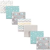 Luvable Friends Unisex Baby Cotton Flannel Receiving Blankets, Basic Elephant 7-Pack, One Size
