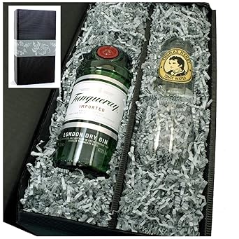 Tanqueray Gin 47% 0,7l Geschenkkarton mit Glas und Thomas Henry Tonic Water 0,2l
