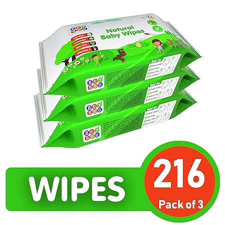 Beybee Cucumber and Aloe Vera Baby Wet Wipes Combo Offer (72 Wipes, Pack of 3)