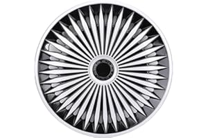 AKLOSIPY 17 Inch Hub Caps Wheel Covers Universal Fit for Steel Wheels ABS Hubcaps with Design Cars Trucks SUVs (Silver Black)