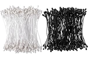 Isslly 1000PCS 3MM Flower Stamens for DIY Flower Crafts, Double Head Artificial Flower Stamens Pistil for Flower Making - White, Black