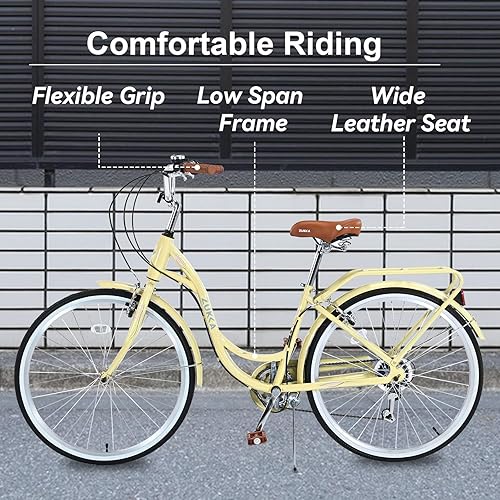 Cruiser Bike EISYROOD 26 Inch Beach For Women, Hybrid Womens Bike