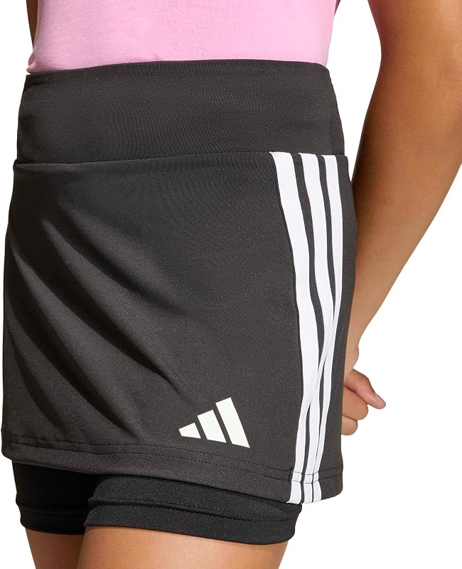 Fille Train Essentials 3-Stripes Skorts Dress, Black/White, 9-10 Years — photo 4 sur 7