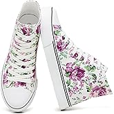 yageyan Womens High Top Canvas Sneakers Fashion Lace up White Shoes for Women Casual Classic