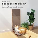 FUKUMARU Cat Scratcher 68cm L-Shaped Cardboard Wall Scratcher Walnut view 4