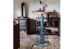 Topower Industrial Bar Table 38.58-48.43" Adjustable Pub Table Kitchen Dining Coffee Bistro Table Antique Blue