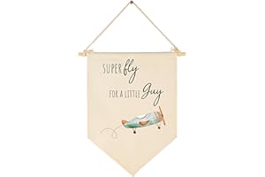 GEANHIL Super Fly for a Little Guy-Airplane Decor-Baby Gift Shower-Flag Decor Gift for Baby Boys Girls Newborn Kids-Banner Wall Sign Gifts for Nursery Baby Room Playroom Bedroom Front Door
