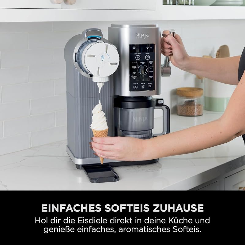 CREAMi Scoop & Swirl Eismaschine, 13 Funktionen, Platinsilber
