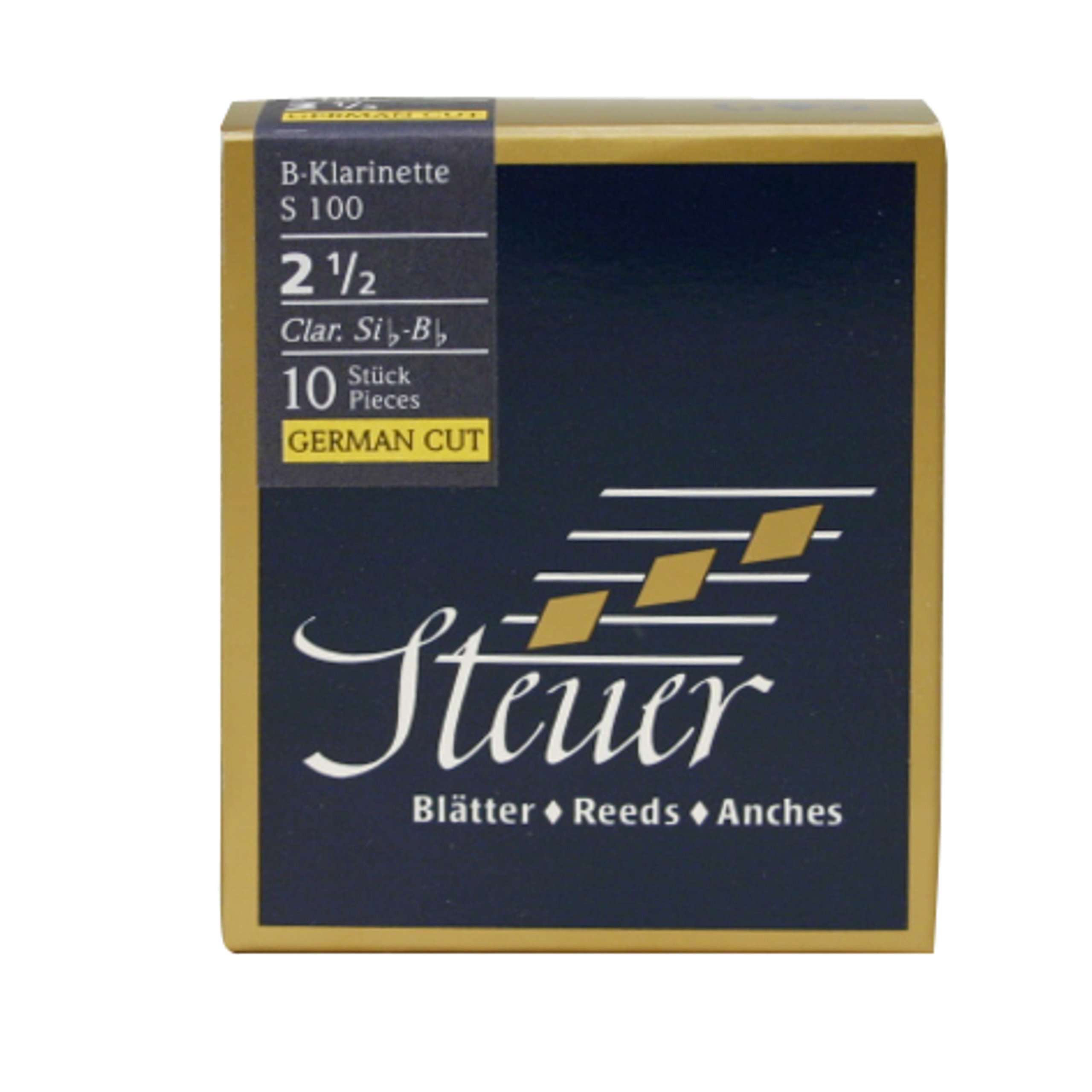Steuer reed BB clarinet Blue Line S100 German cut pack of 10 size 3 1/2 — image 1